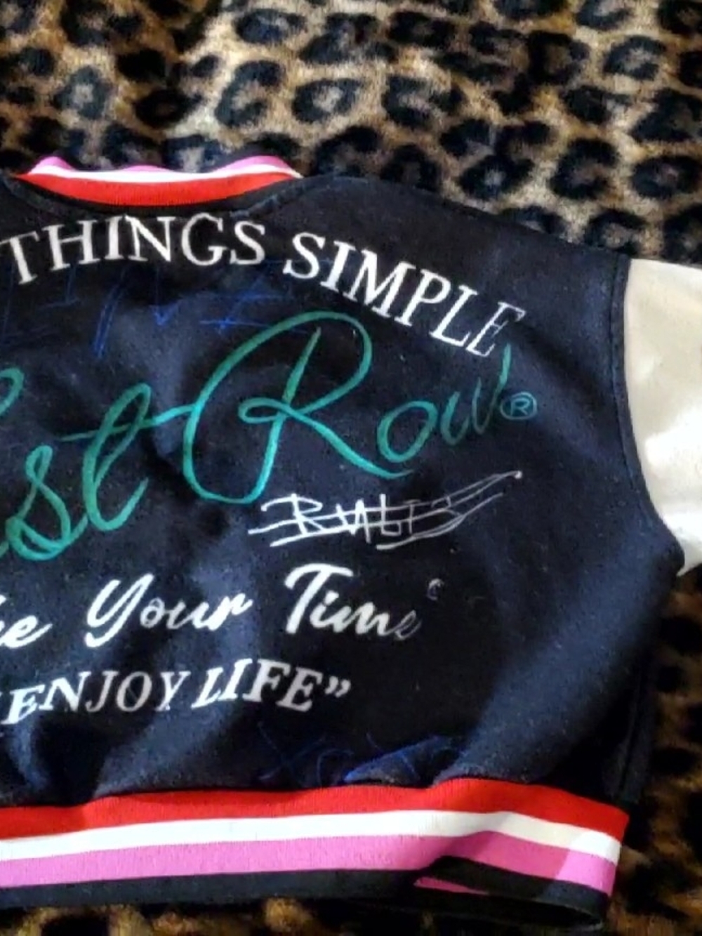 Varsity Patch Bomber Jacket - Black & White - Picture 5 of 7